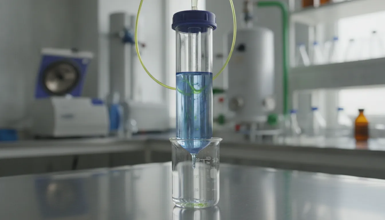 Affinity chromatography column in a biomanufacturing lab