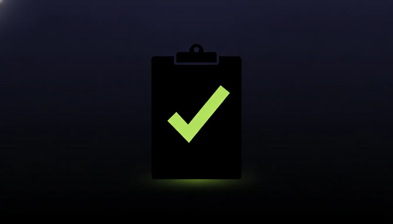 A minimalist illustration of a clipboard with a checkmark representing compliance in life sciences.