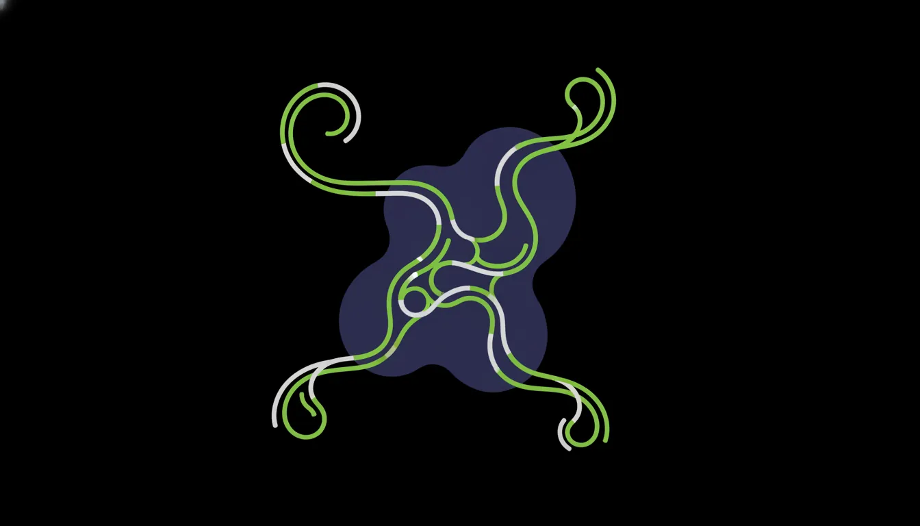 A flat illustration of a tissue sample and genomic data strands in a minimalist style.