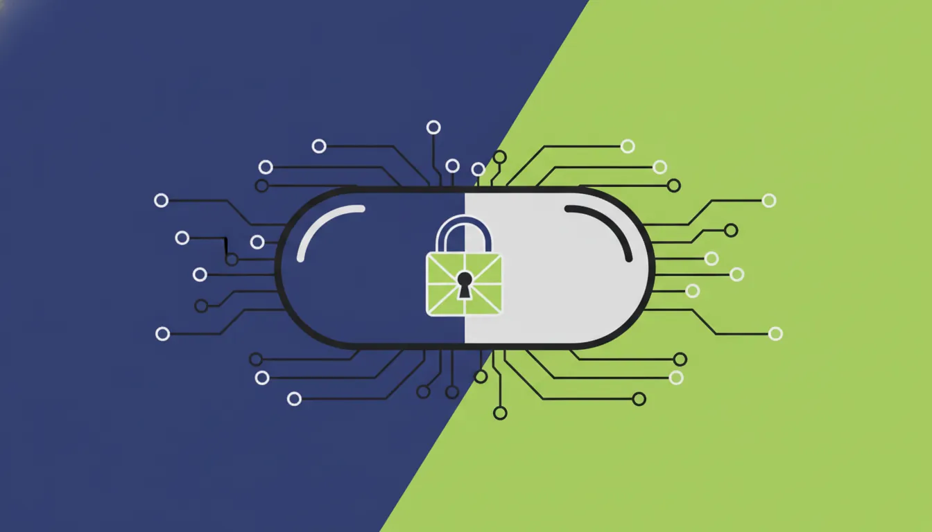 A pill with a lock symbol, symbolizing data privacy in pharmaceuticals.