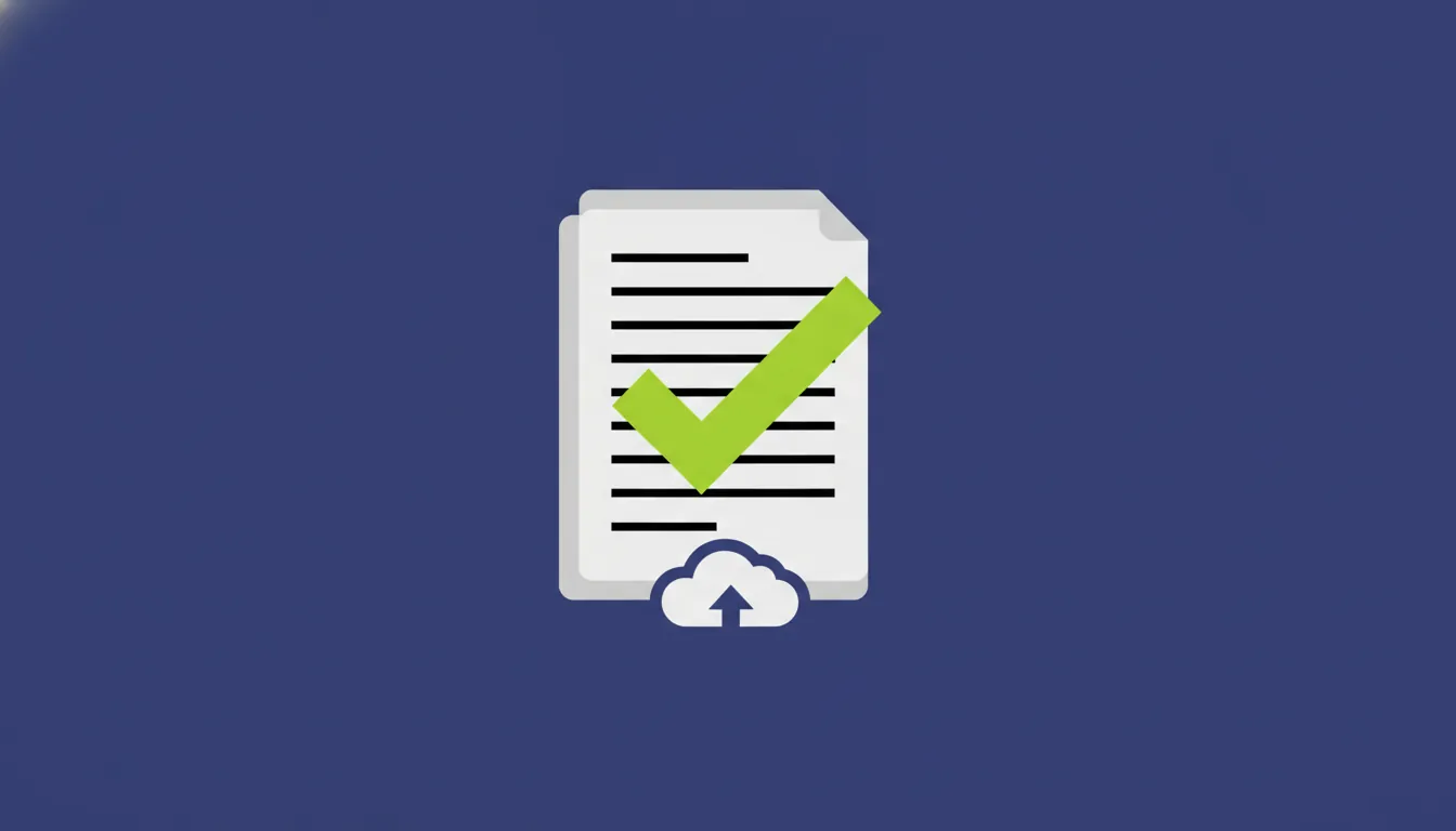 Flat illustration of an electronic health record document with a checkmark