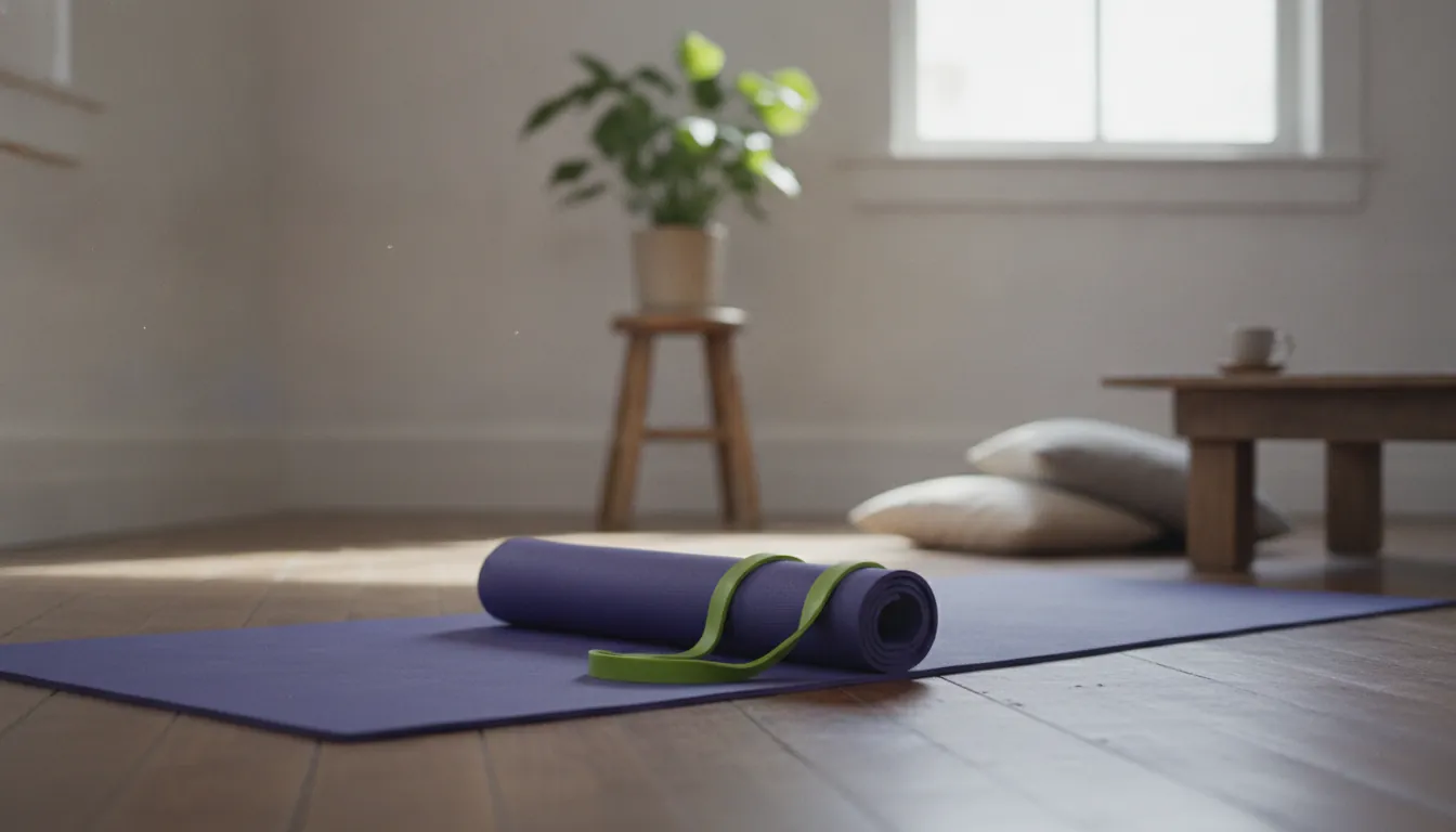 A yoga mat in a therapy room symbolizing the integration of mental and physical health.