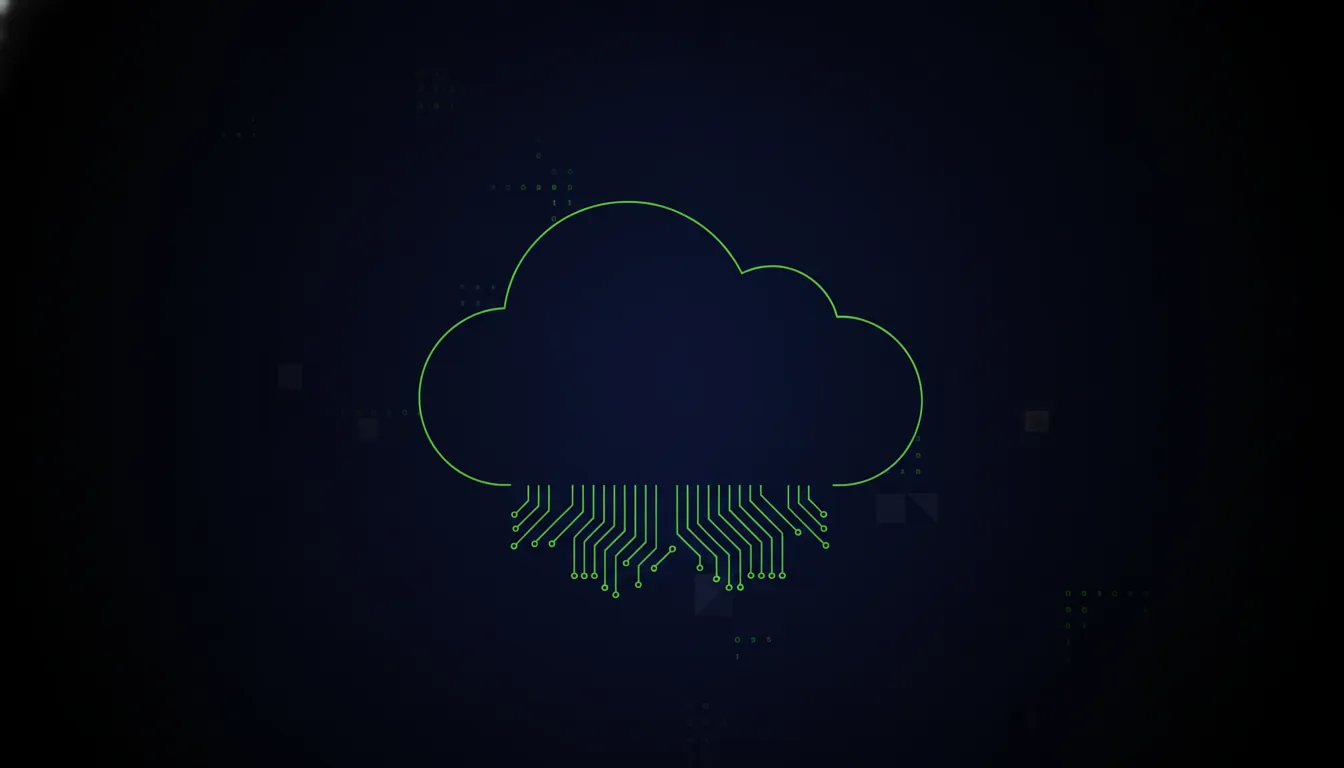 A minimalist representation of cloud computing and AI integration.