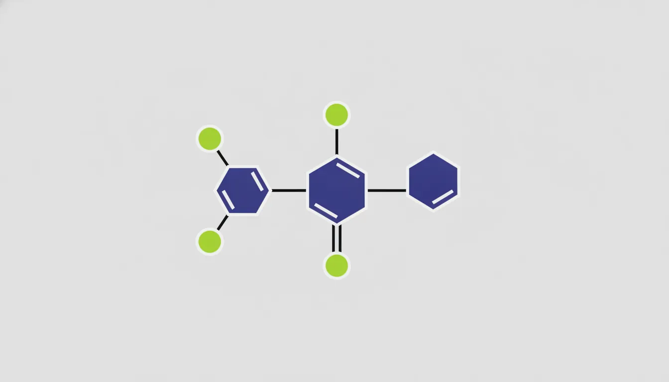 A minimalist representation of a drug compound in flat design.