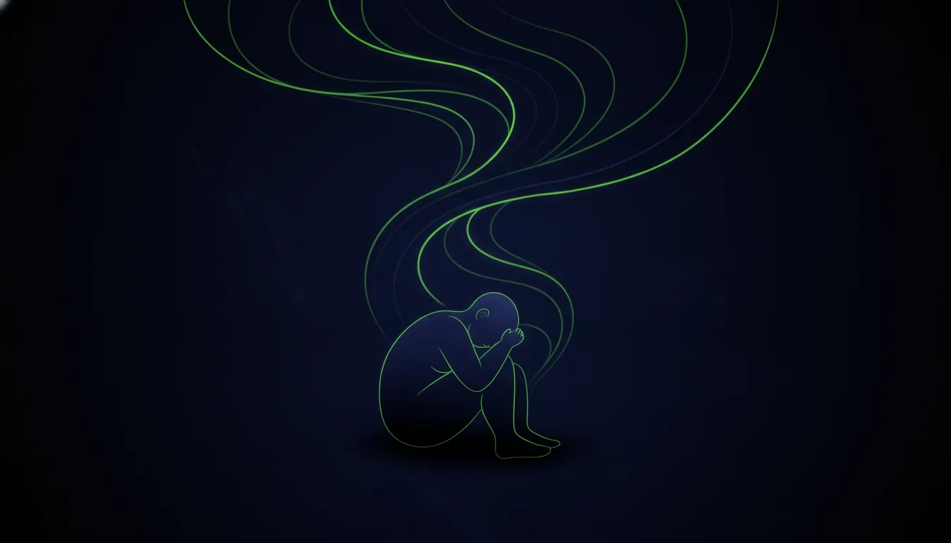 A minimalist illustration of a sleeping figure with sleep cycle waves above.