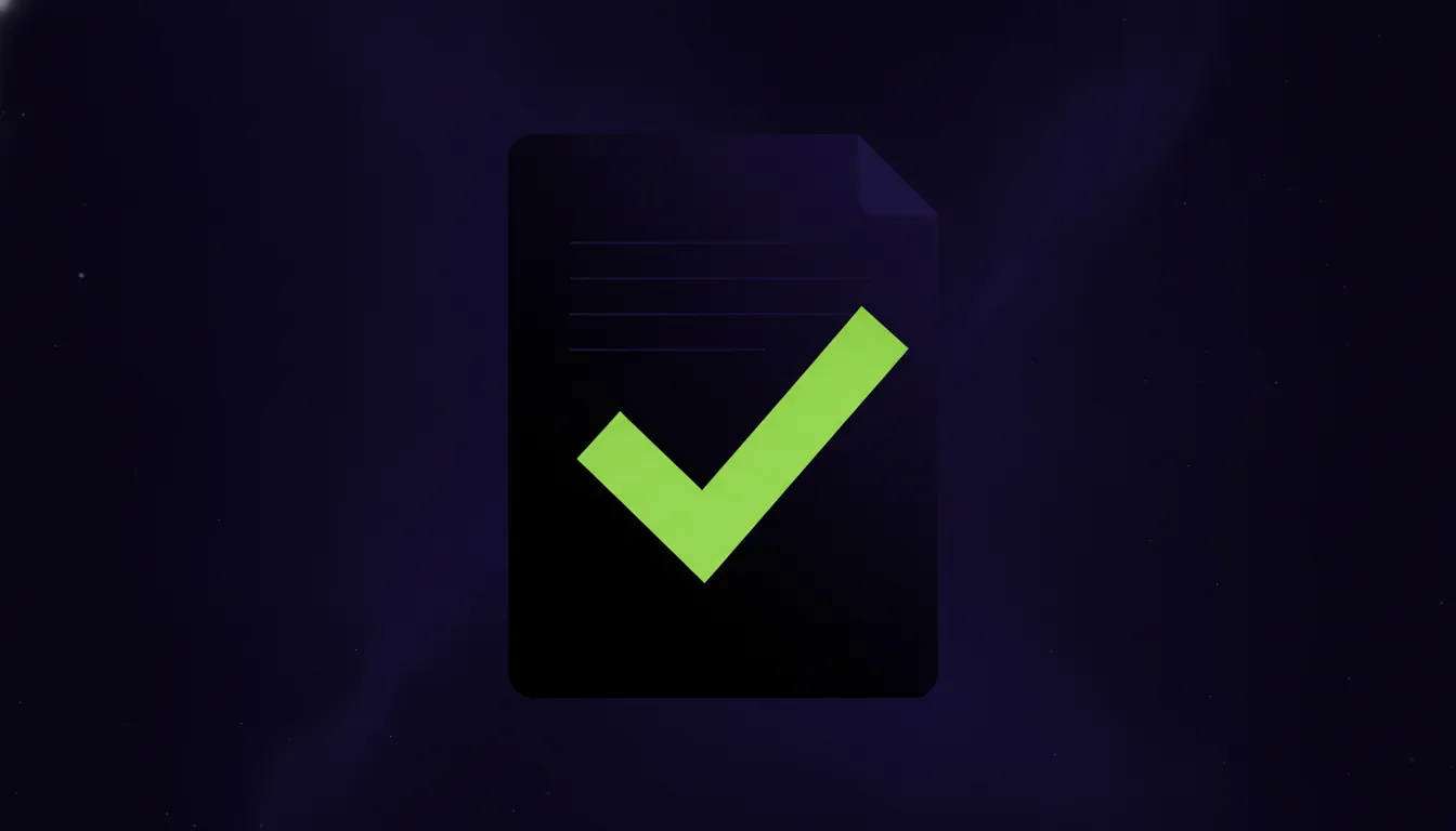 A minimalist illustration of a document with a checkmark, symbolizing efficient content review.