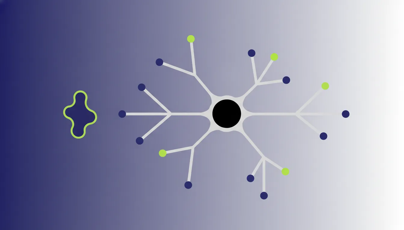 Minimalist illustration of a microprotein and brain cell