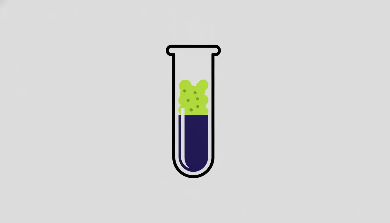 A minimalist illustration of a test tube with biological material