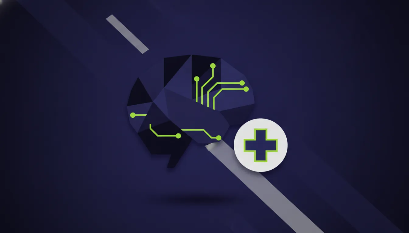 Flat design of an AI tool and health service icon