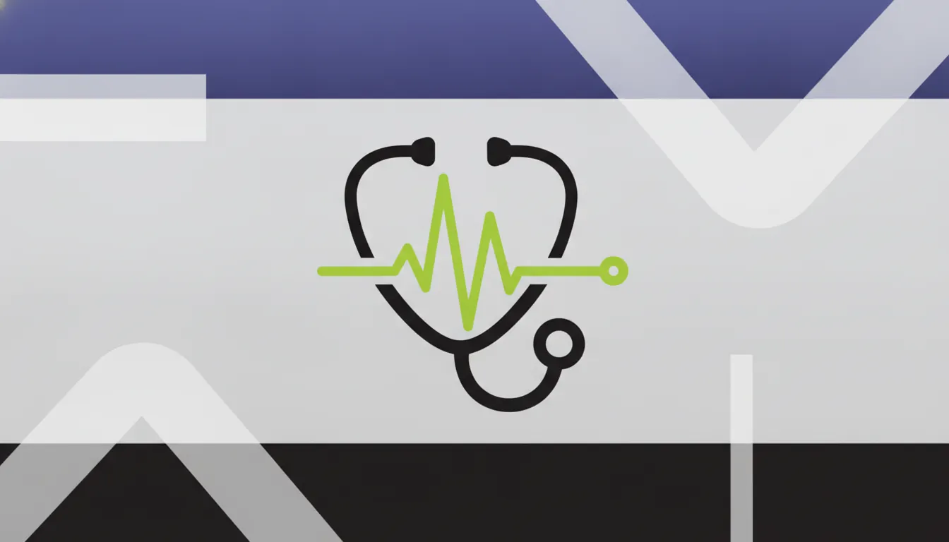 A minimalist illustration of a stethoscope and heart rate monitor representing remote patient monitoring.