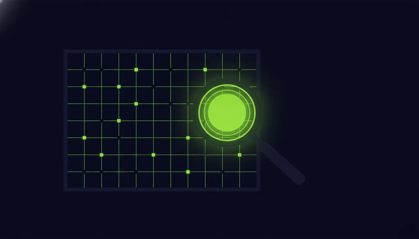 A minimalist representation of a data set and diagnostic tool in a dark palette.