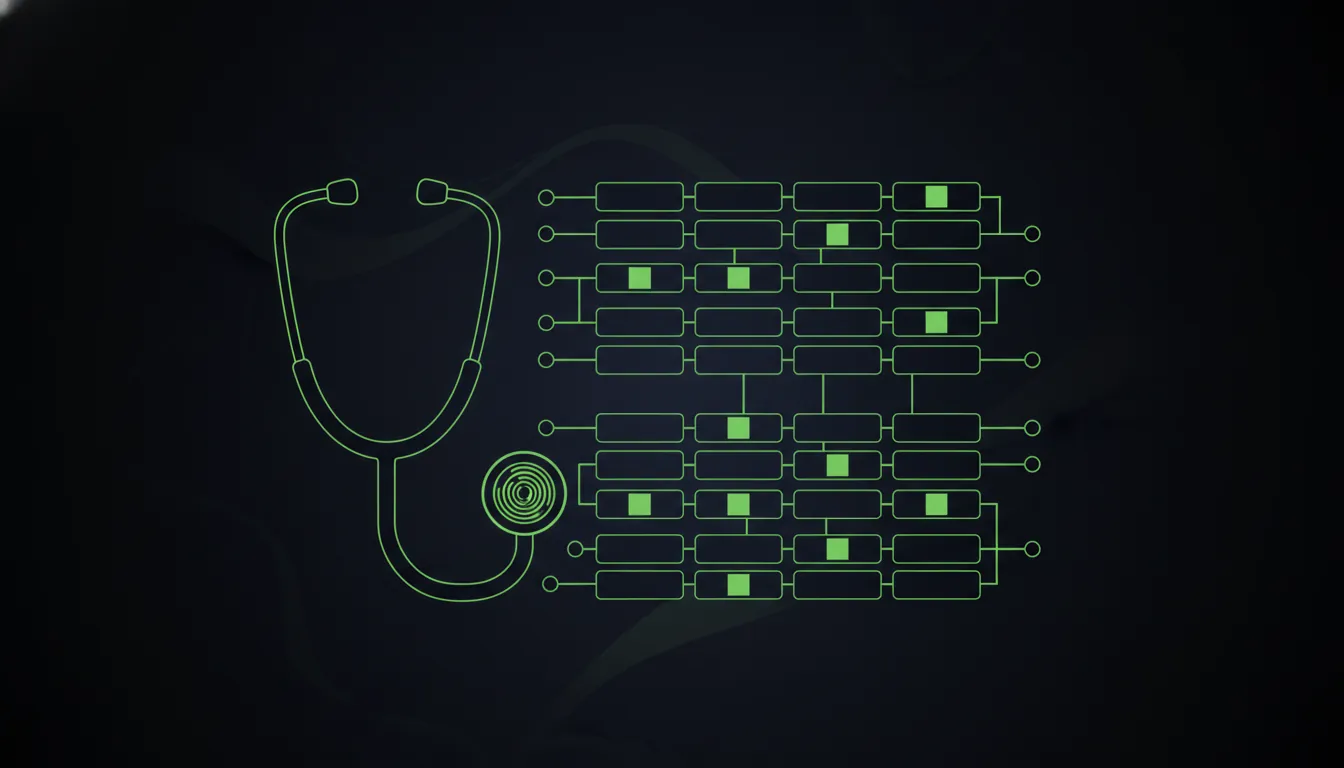 Minimalist illustration of a stethoscope and clinical coding model