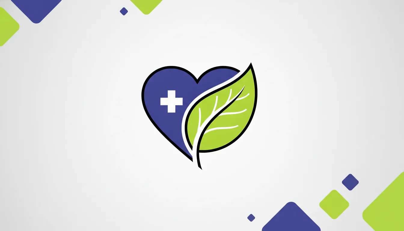A minimalist illustration of a heart and leaf symbolizing employee wellbeing.