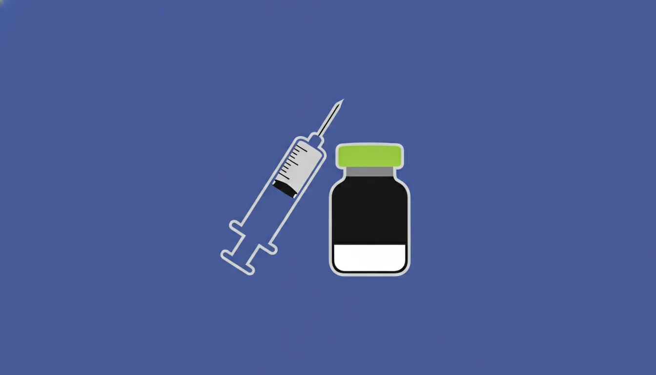 A minimalist illustration of a syringe and insulin vial representing insulin infusion safety.