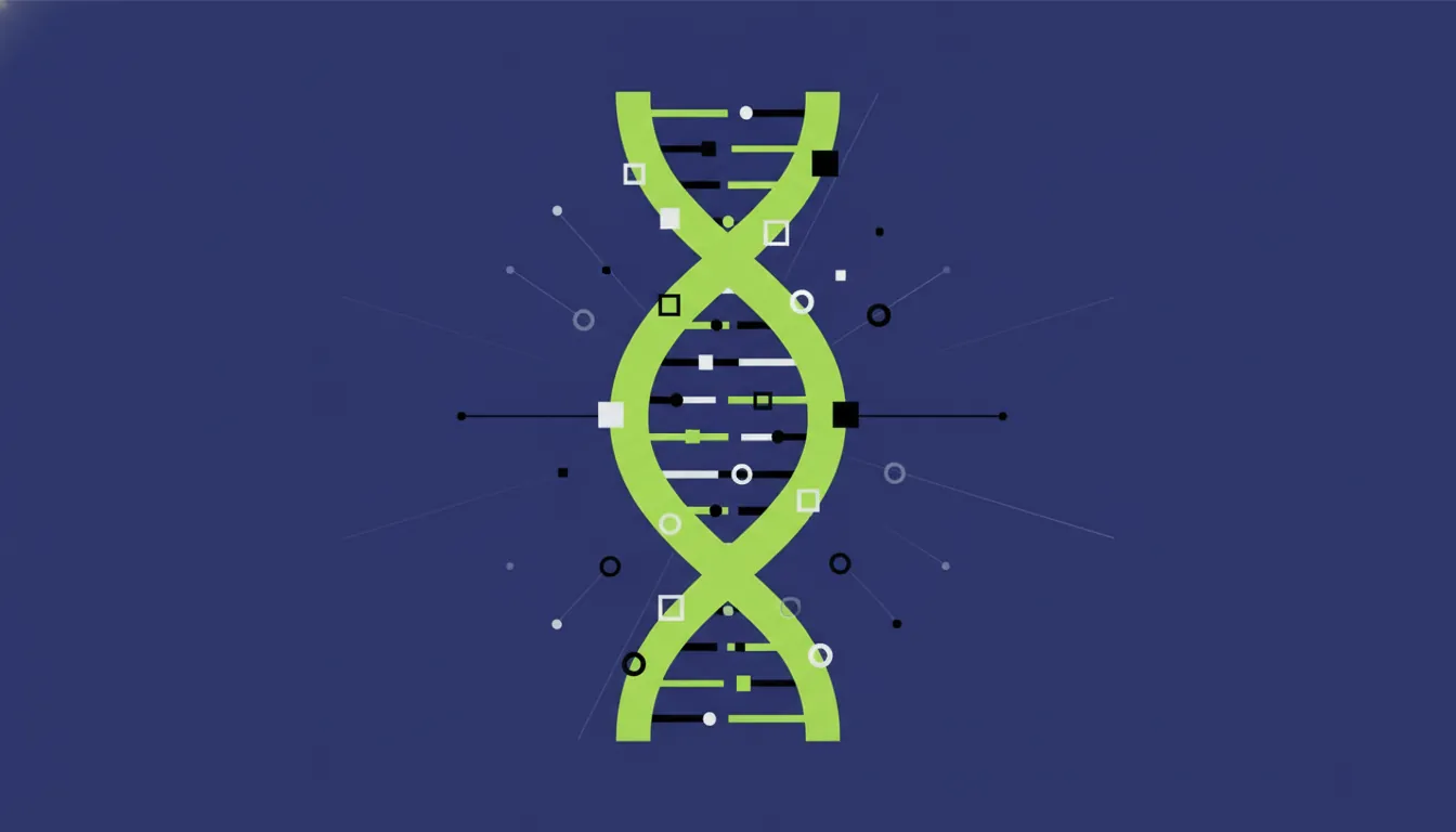 A minimalist representation of a DNA strand symbolizing genome sequencing advancements.