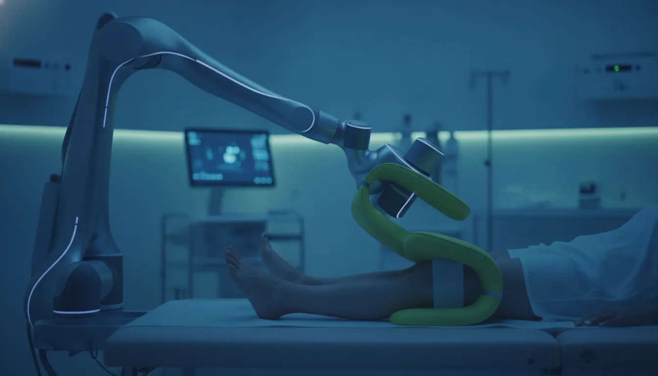 AI physiotherapy device in use with a patient