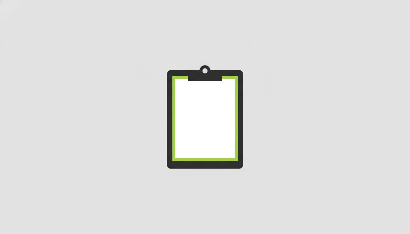 A flat illustration of a clipboard with a document, symbolizing administrative tasks in healthcare.