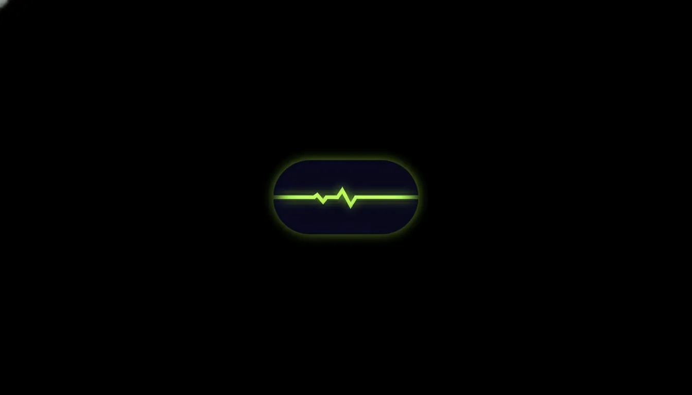 Minimalist illustration of a pill on a dark background