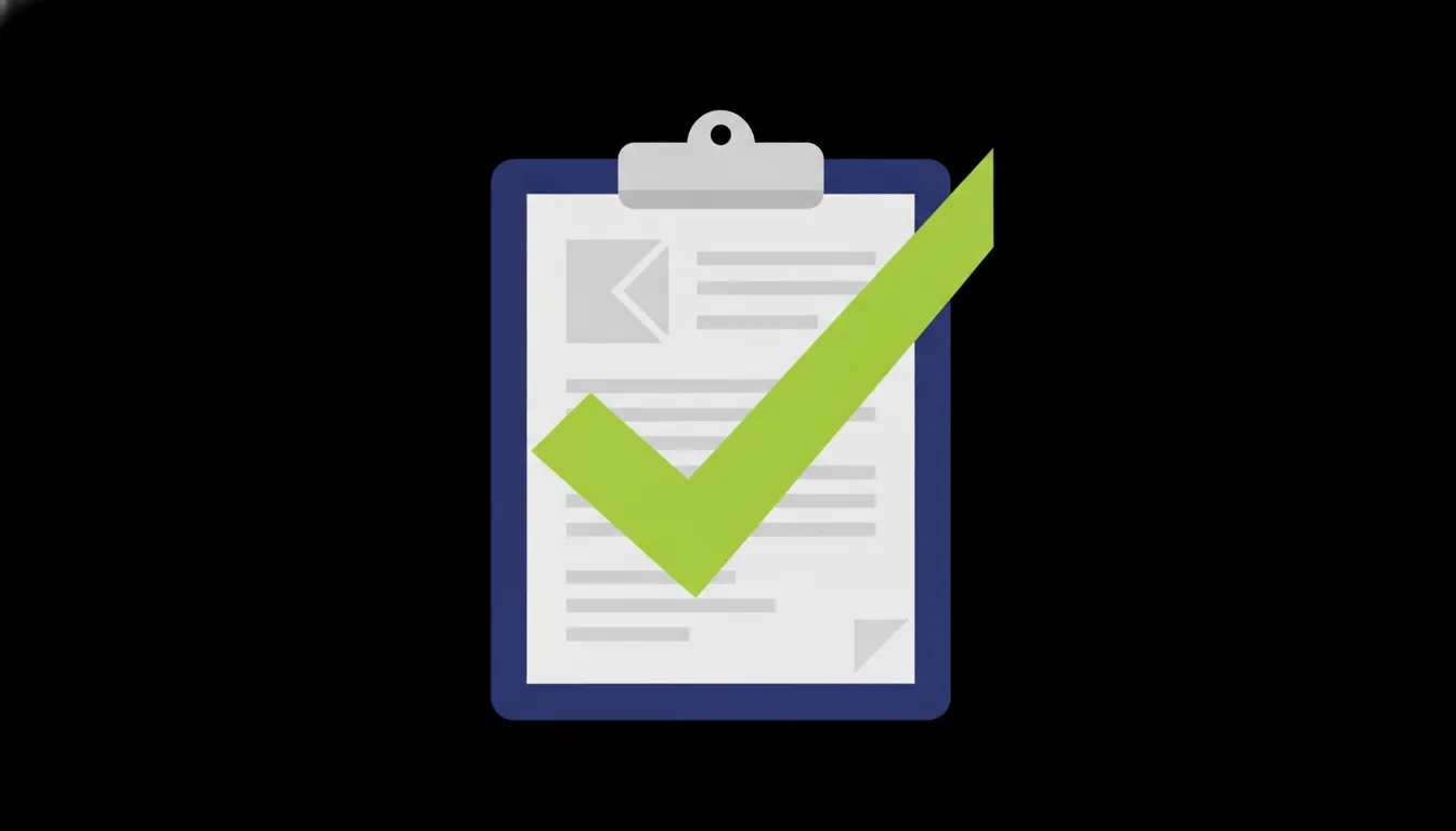 A minimalist illustration of a clipboard with a checkmark, symbolizing efficient clinical trials.